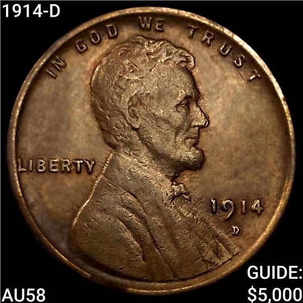 1914-D Wheat Cent CHOICE AU