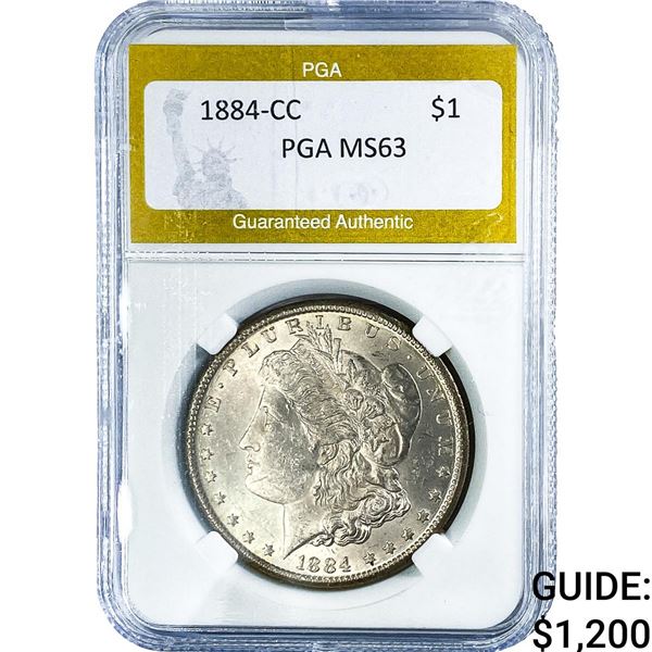 1884-CC Morgan Silver Dollar PGA MS63