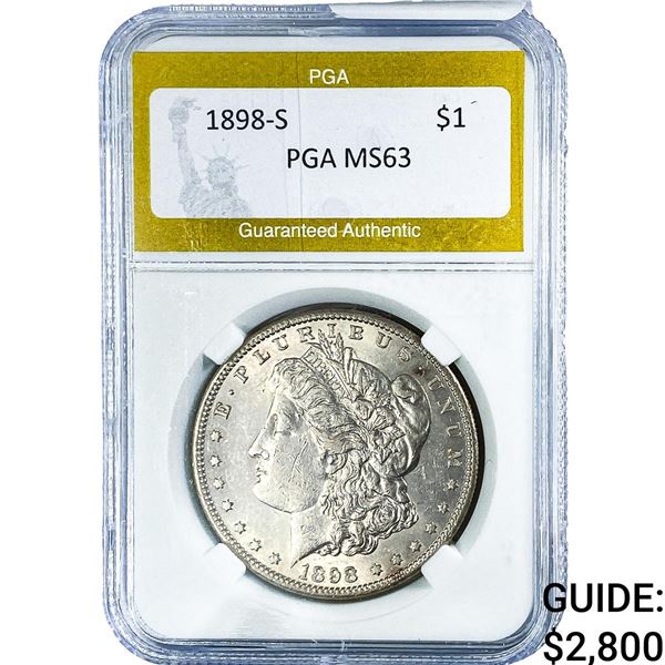 1898-S Morgan Silver Dollar PGA MS63