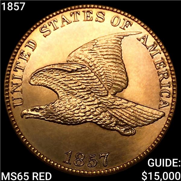 1857 Flying Eagle Cent GEM BU RD