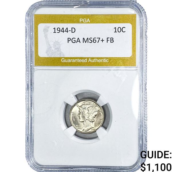 1944-D Mercury Silver Dime PGA MS67+ FB