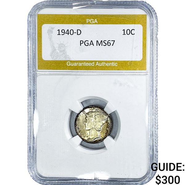 1940-D Mercury Silver Dime PGA MS67