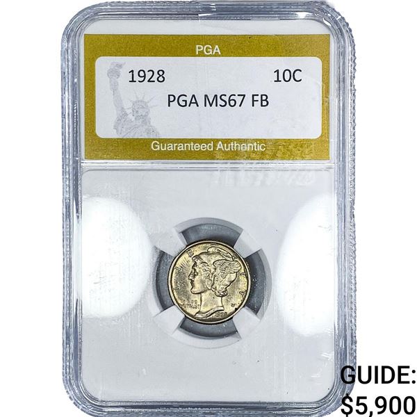 1928 Mercury Silver Dime PGA MS67 FB