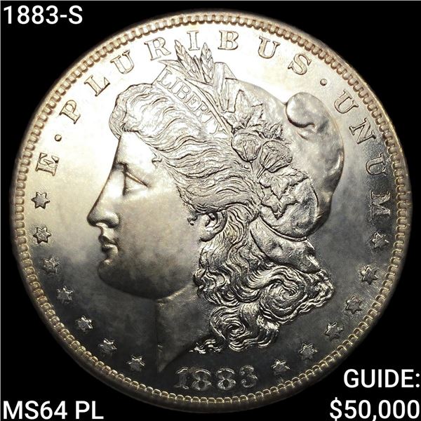 1883-S Morgan Silver Dollar CHOICE BU PL
