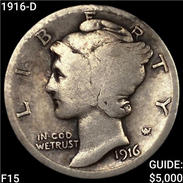 1916-D Mercury Dime NICELY CIRCULATED