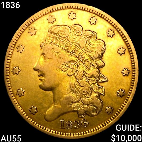 1836 $5 Gold Half Eagle HIGH GRADE
