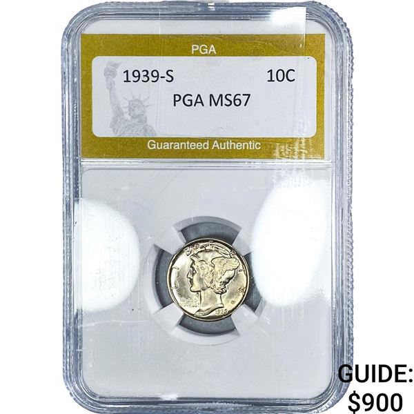 1939-S Mercury Silver Dime PGA MS67