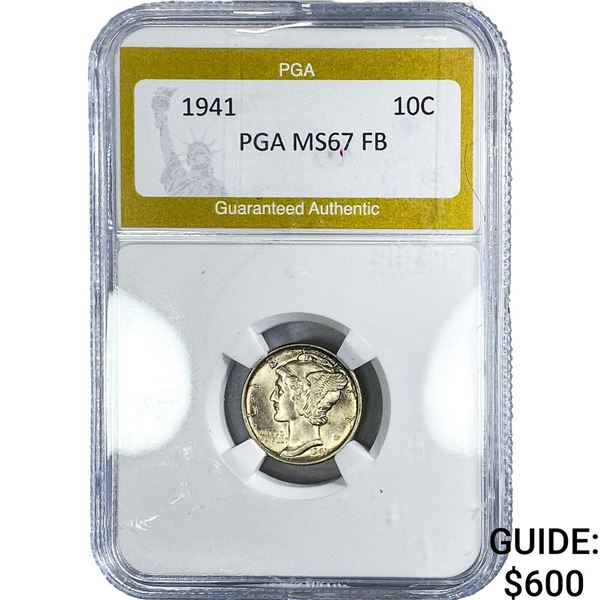 1941 Mercury Silver Dime PGA MS67 FB