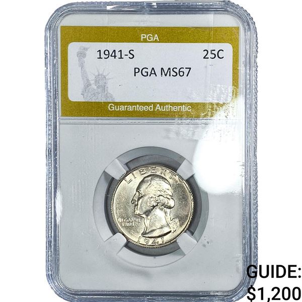 1941-S Washington Silver Quarter PGA MS67