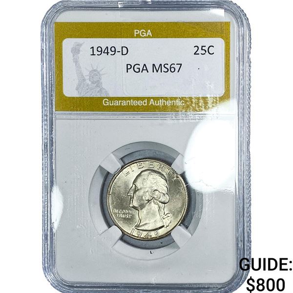 1949-D Washington Silver Quarter PGA MS67