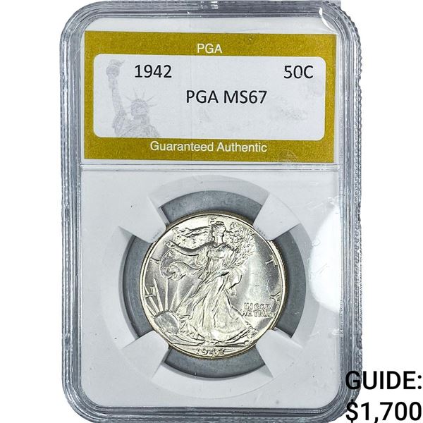 1942 Standing Liberty Half Dollar PGA MS67