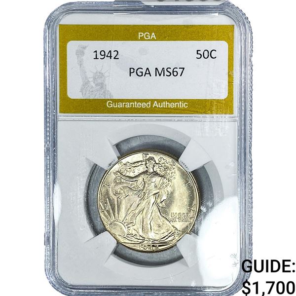 1942 Standing Liberty Half Dollar PGA MS67