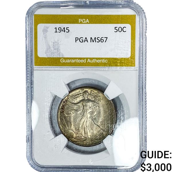 1945 Standing Liberty Half Dollar PGA MS67