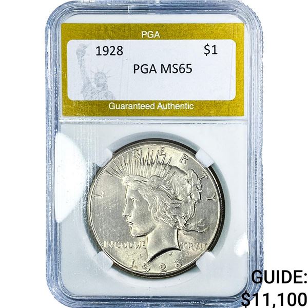 1928 Silver Peace Dollar PGA MS65