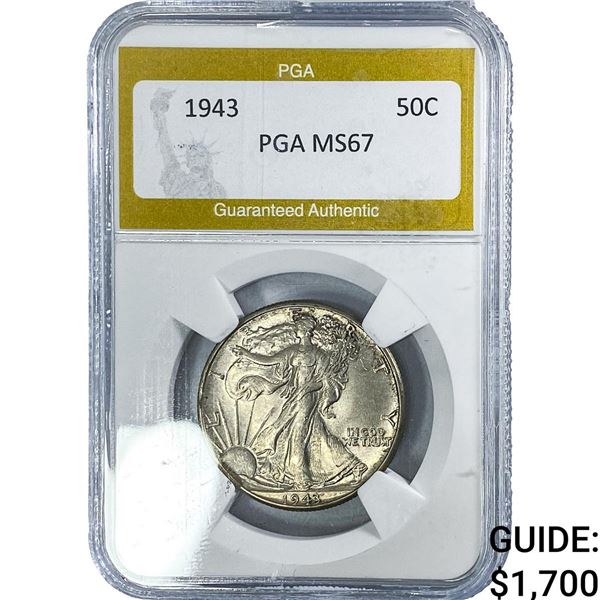 1943 Standing Liberty Half Dollar PGA MS67