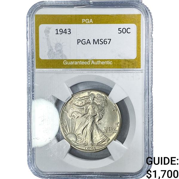 1943 Standing Liberty Half Dollar PGA MS67