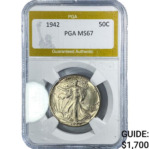 1942 Standing Liberty Half Dollar PGA MS67