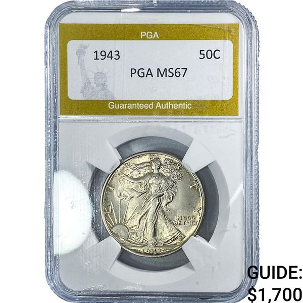 1943 Standing Liberty Half Dollar PGA MS67