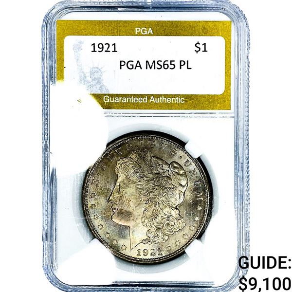 1921 Morgan Silver Dollar PGA MS65 PL