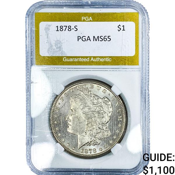 1878-S Morgan Silver Dollar PGA MS65