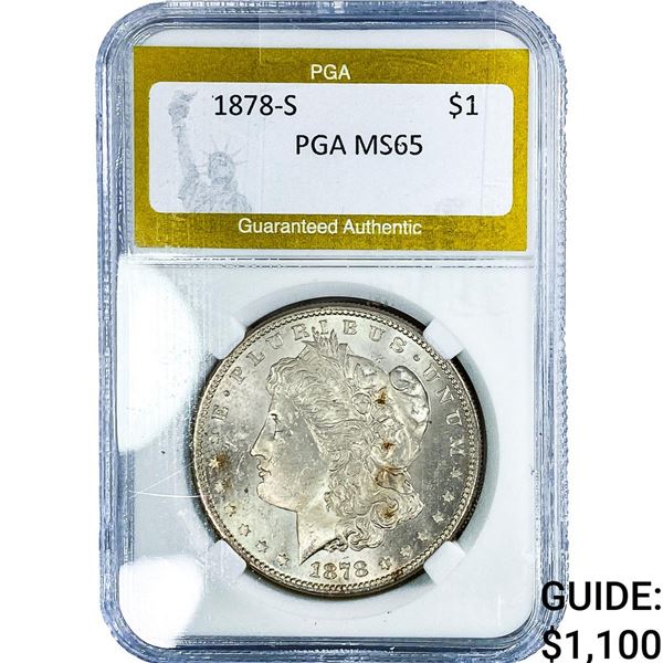 1878-S Morgan Silver Dollar PGA MS65