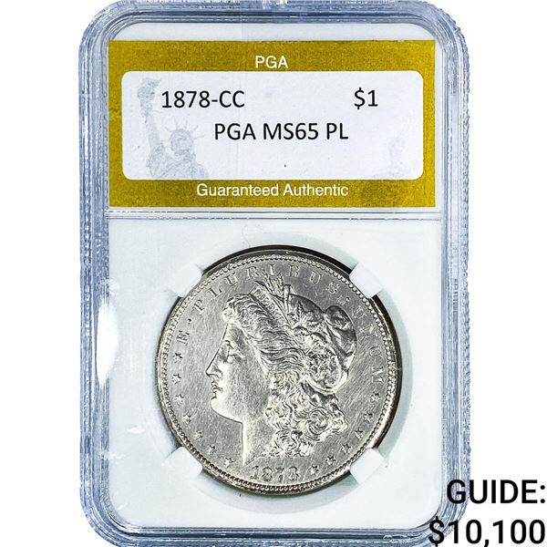 1878-CC Morgan Silver Dollar PGA MS65 PL