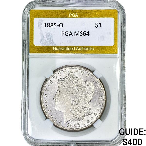 1885-O Morgan Silver Dollar PGA MS64