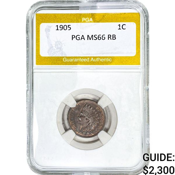 1905 Indian Head Cent PGA MS66 RB