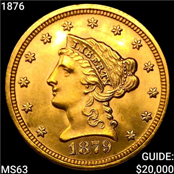 1876 $2.50 Gold Quarter Eagle CHOICE BU