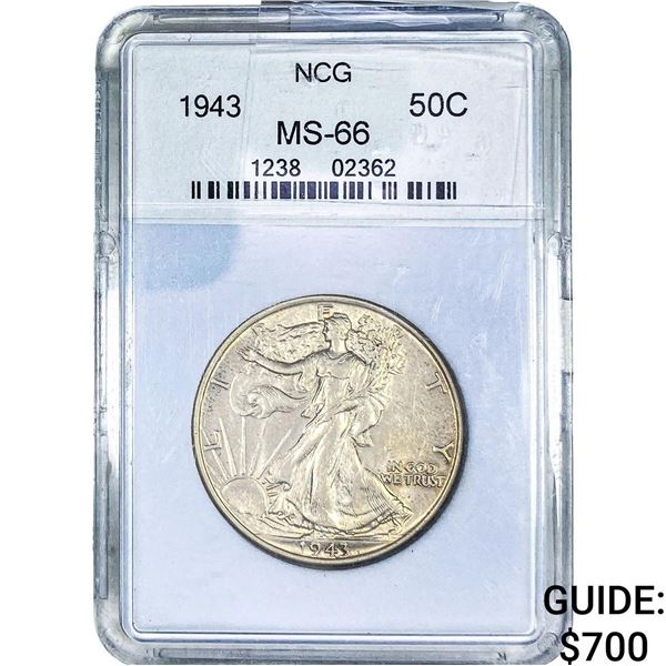 1943 Walking Liberty Half Dollar NCG MS66