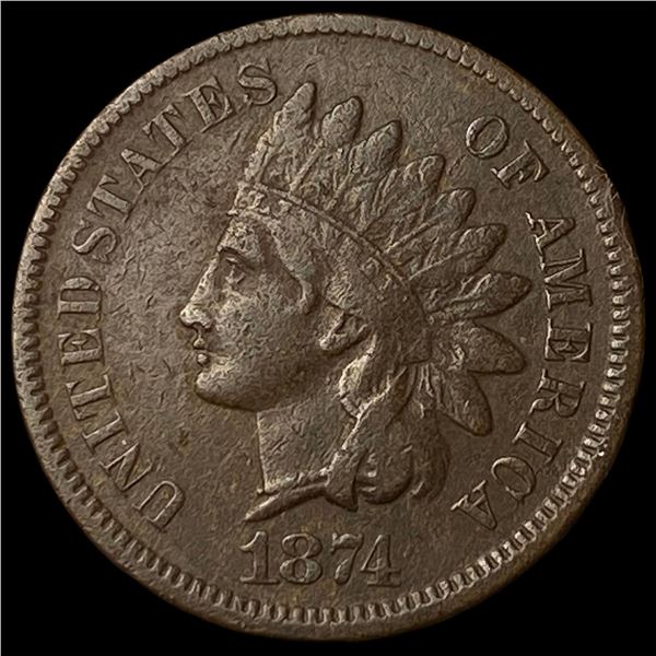 1874 Indian Head Cent NEARLY UNCIRCULATED