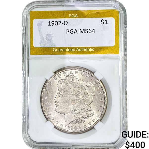 1902-O Morgan Silver Dollar PGA MS64