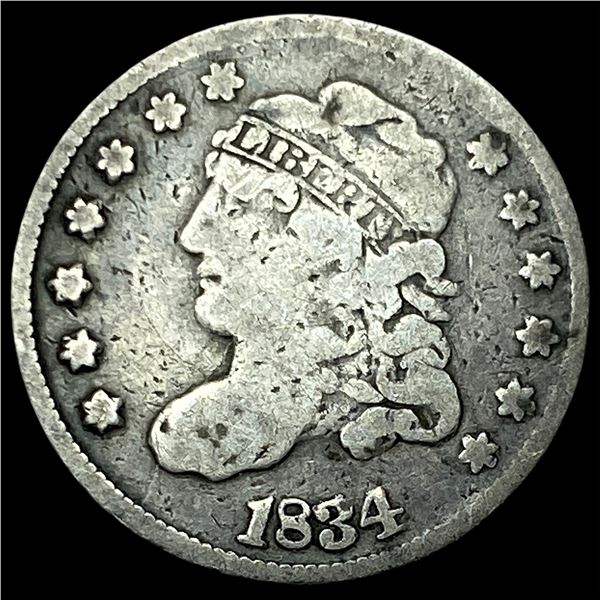 1834 Capped Bust Half Dime LIGHTLY CIRCULATED