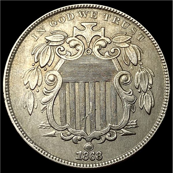 1868 Shield Nickel CHOICE AU