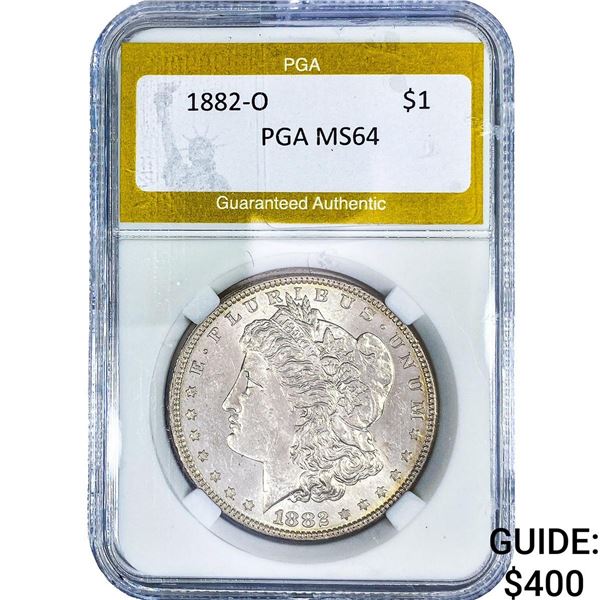 1882-O Morgan Silver Dollar PGA MS64