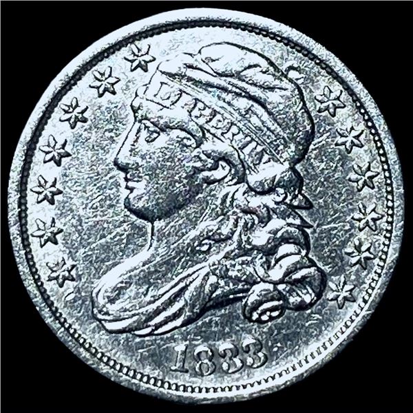 1833 Capped Bust Silver Half Dime CHOICE AU