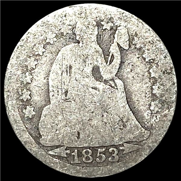 1853 Arrows Seated Liberty Half Dime NICELY  CIRCULATED