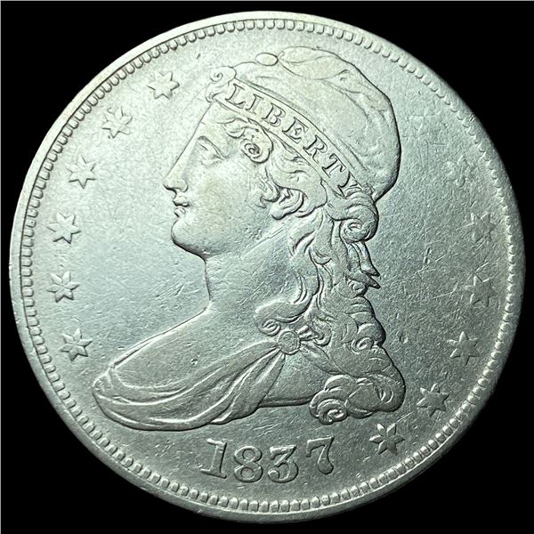 1837 Capped Bust Half Dollar NEARLY  UNCIRCULATED