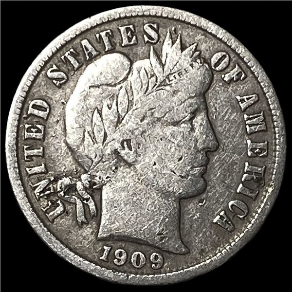 1909-S Silver Barber Dime ABOUT UNCIRCULATED