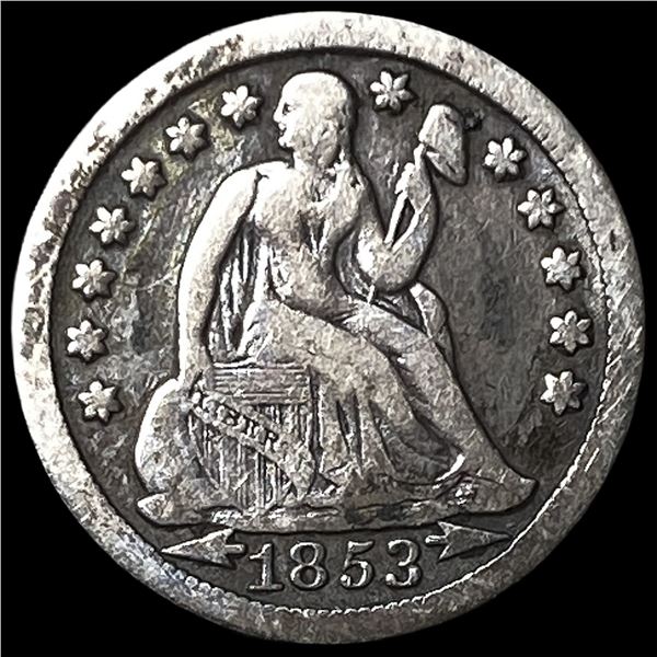 1853 Arrows Seated Liberty Dime LIGHTLY  CIRCULATED