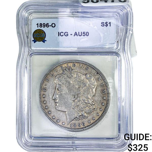 1896-O Morgan Silver Dollar ICG AU50