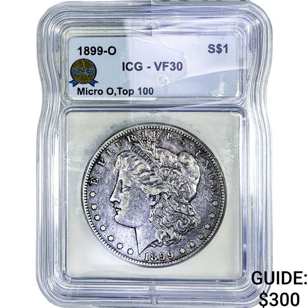 1899-O Morgan Silver Dollar ICG VF30