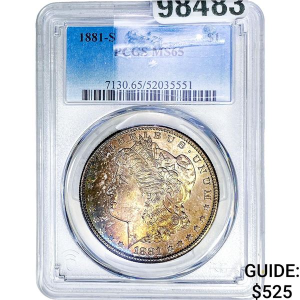 1881-S Morgan Silver Dollar PCGS MS65