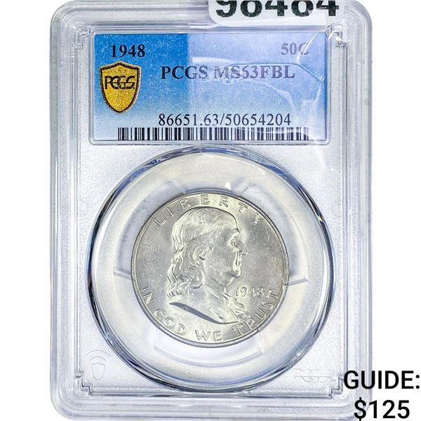 1948 Franklin Half Dollar PCGS MS63 FBL