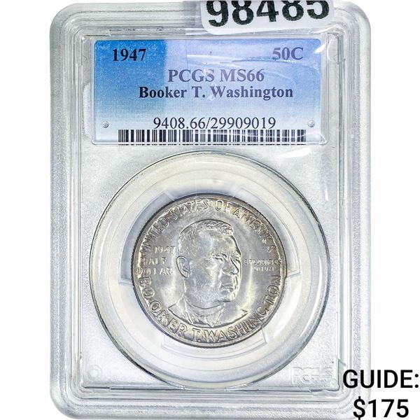 1947 Booker T Half Dollar PCGS MS66