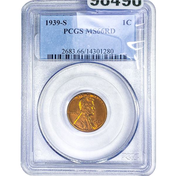 1939-S Wheat Cent PCGS MS66 RD