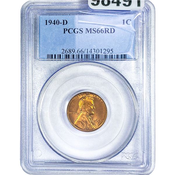 1940 Wheat Cent PCGS MS66 RD