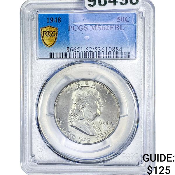 1948 Franklin Half Dollar PCGS MS62 FBL