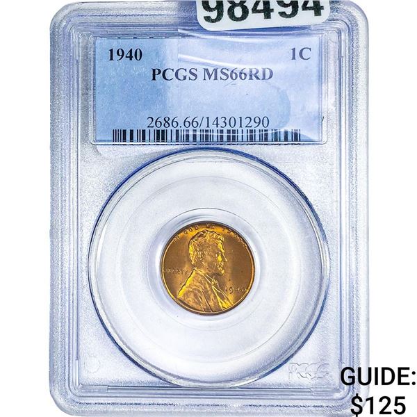 1940 Wheat Cent PCGS MS66 RD