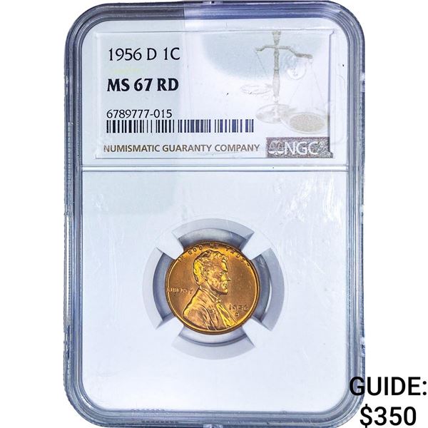 1956-D Wheat Cent NGC MS67 RD